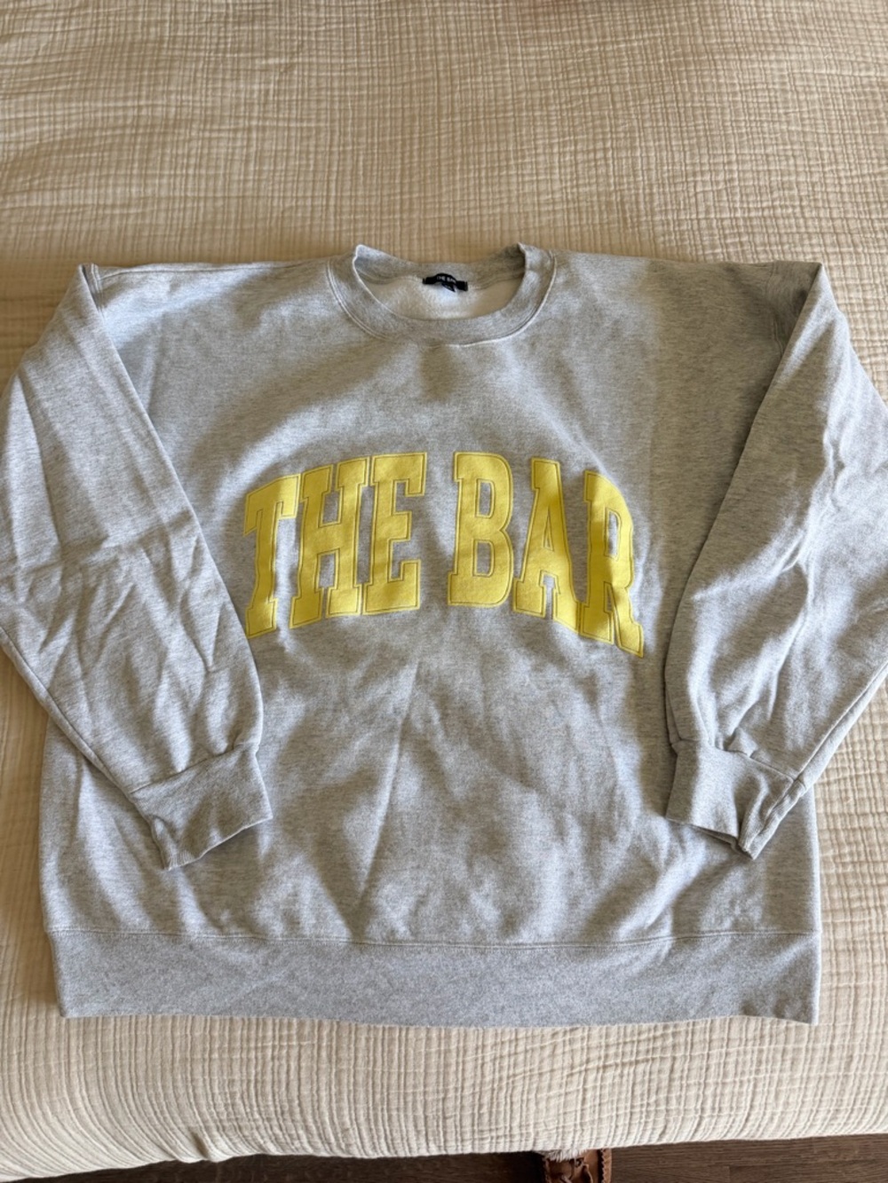 The Bar Gray Crewneck lemon yellow